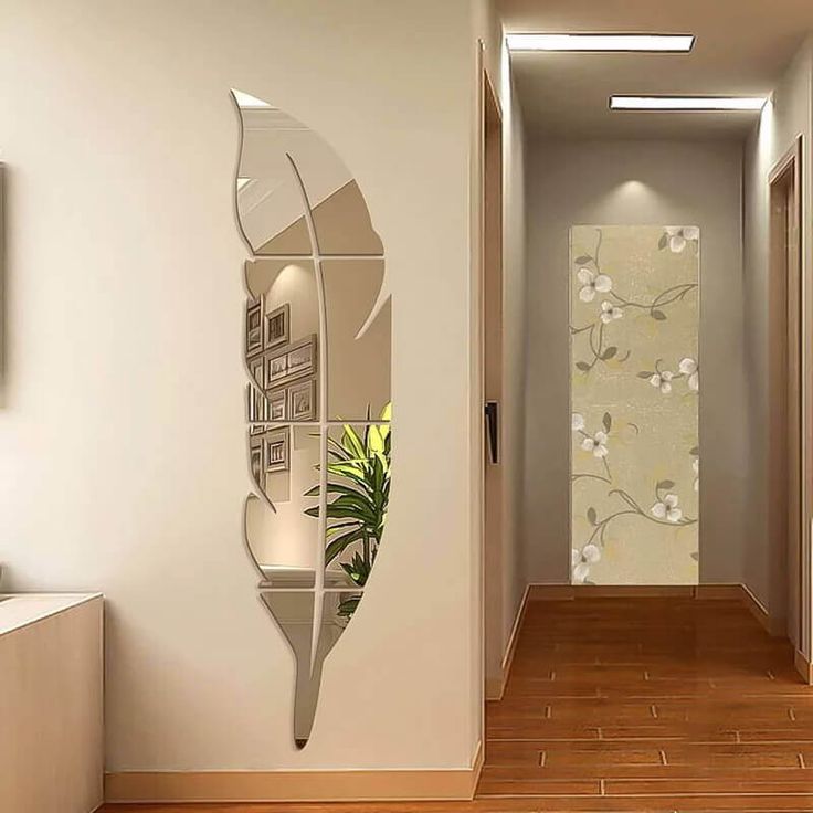 Wall Mirror Decor - 3D Acrylic Leaf Mirror Wall Decor