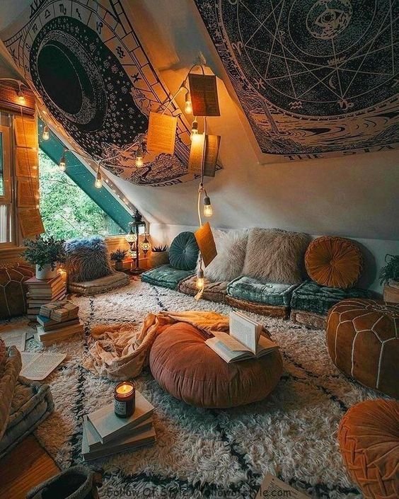 Bohemian Living Room Decor - Cozy Aesthetic Bedroom Home Decor Ideas