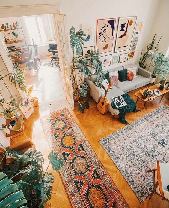Bohemian Living Room Ideas - Colorful boho Rustic Living Room
