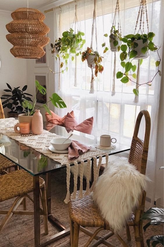 Boho Dining Room Wall Decor - Tiny Boho Dining Space