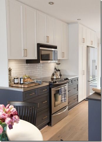 Two Tone Blue and White Kitchen Cabinets - Amazing Kitchen Cabinets Design Ideas