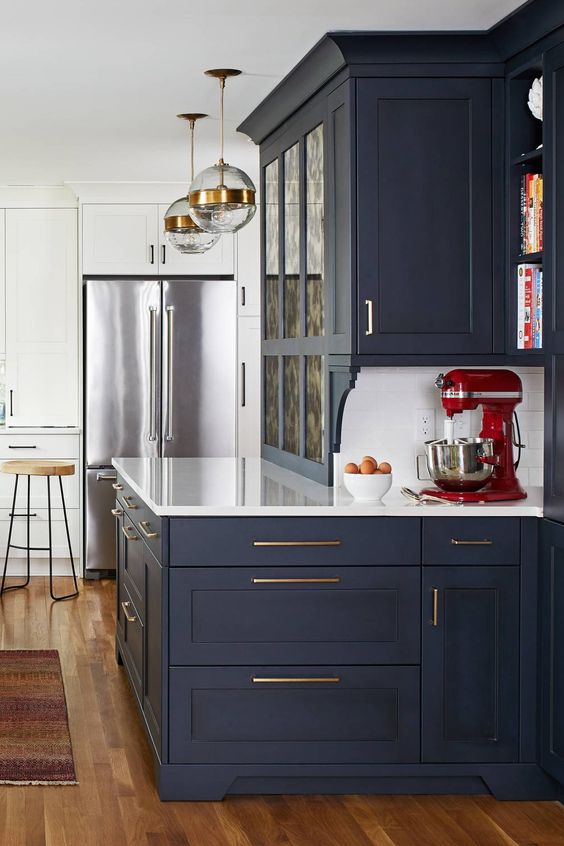 Two Tone Blue and White Kitchen Cabinets - Beautiful Blue Kitchen Cabinets Design