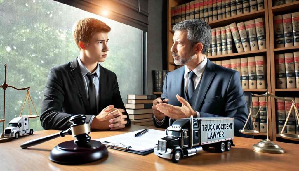Ask These 5 Questions When You’re Meeting a Truck Accident Lawyer for the First Time Client meeting with a truck accident lawyer in an office