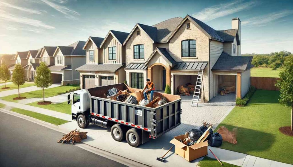 Save Time and Money with Reliable Dumpster Rental Houston Options Roll-off dumpster rental at a Houston home renovation site
