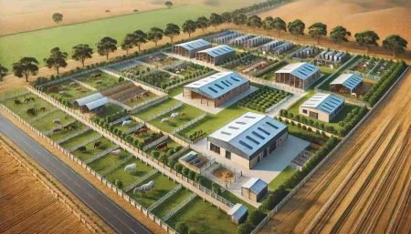 Spacious Australian farm with organized storage and open pastures.