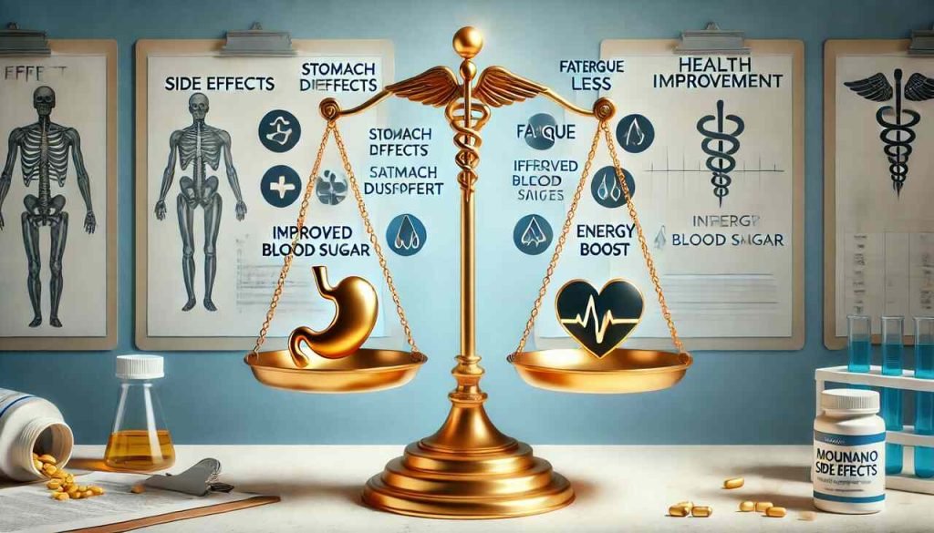 Navigating the Risk-Benefit Balance: Mounjaro Side Effects vs. Treatment Goals Balancing Mounjaro side effects and treatment benefits on a medical scale