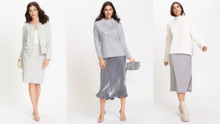 Women showcasing various stylish skirt outfits for different occasions.