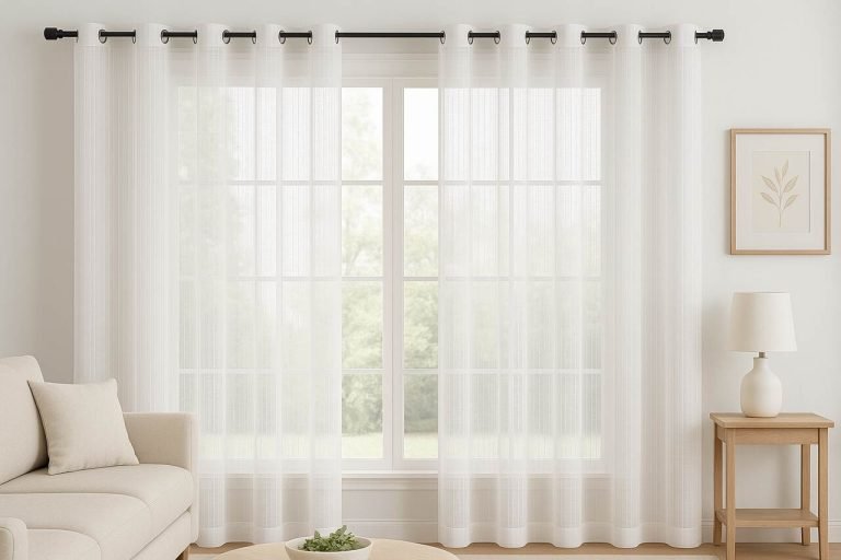 Sheer curtains in a sunlit living room