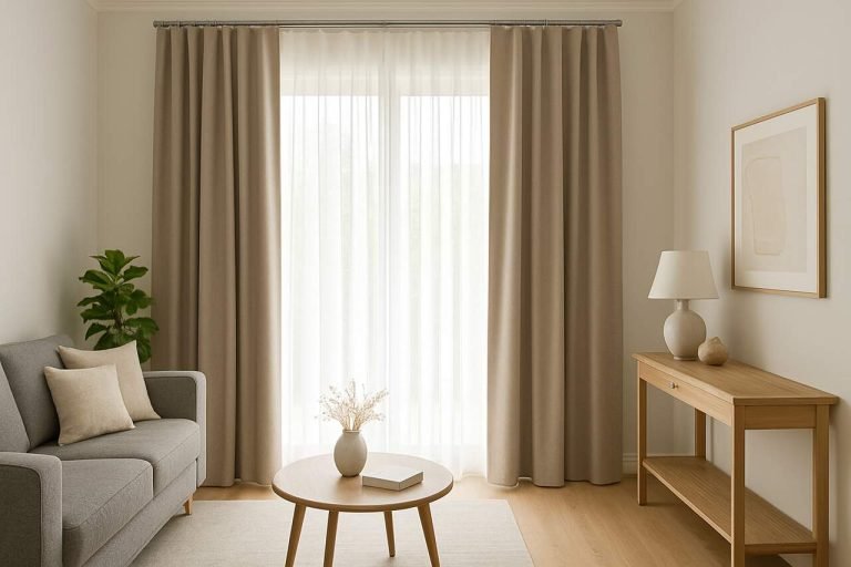 Curtains for Living Room: Optimize Light Control, Enhance Privacy, and Elevate Interior Styling Modern living room with stylish curtains enhancing light control and privacy.