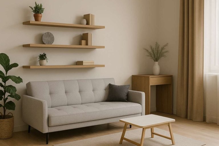 Maximize Space and Style: Furniture Solutions for Compact Living Rooms Compact living room with stylish space-saving furniture