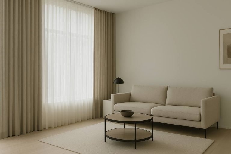 Modern Curtains for Living Room That Blend Style Function and Minimalist Elegance Modern minimalist curtains in a stylish living room