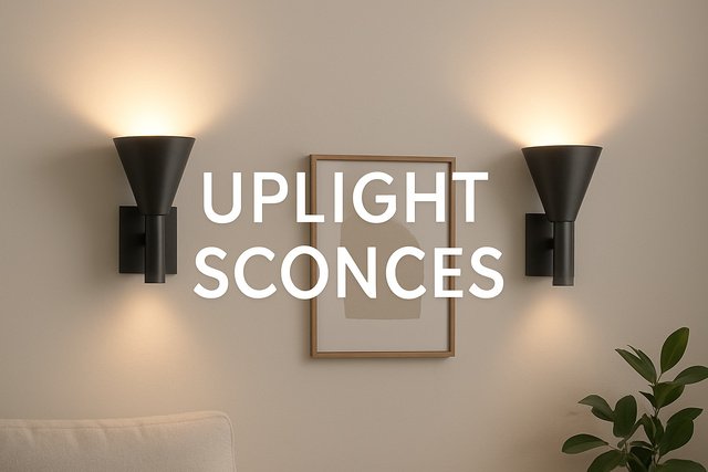 Modern uplight sconces on a wall creating ambient lighting.