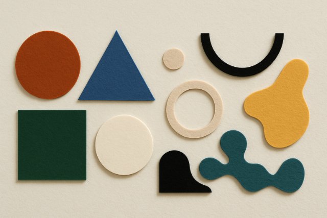 Geometric and organic shapes illustrating design considerations.