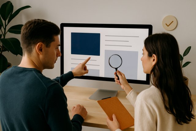 Designers analyzing functional and flowing layout design