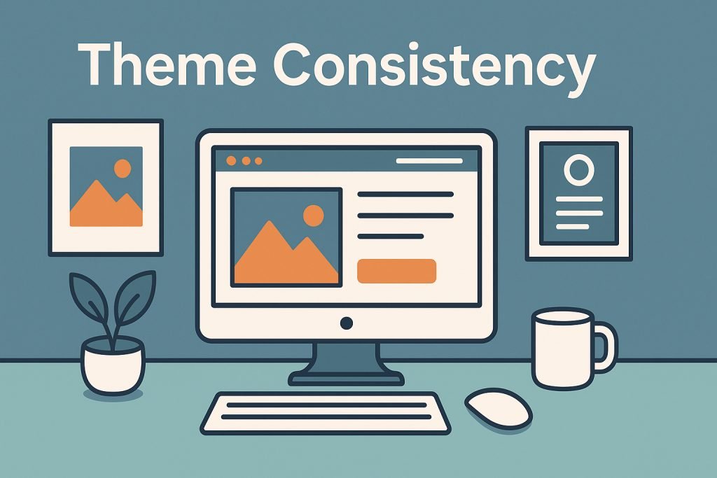 Theme consistency in branding and design illustration