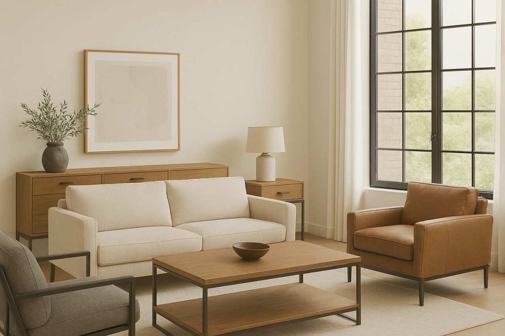 Stylish and functional modern living room furniture arrangement