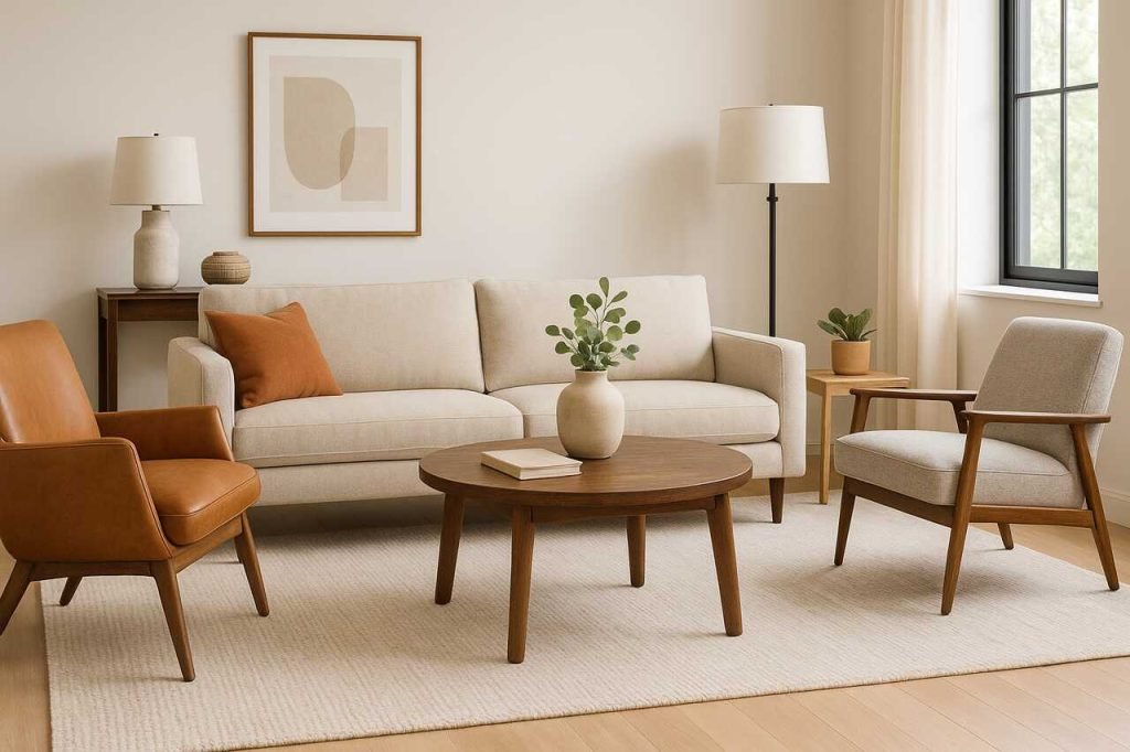 Stylish Living Room Chairs, Couches, and Tables for Every Home Stylish chairs, couch, and table in a cozy modern living room