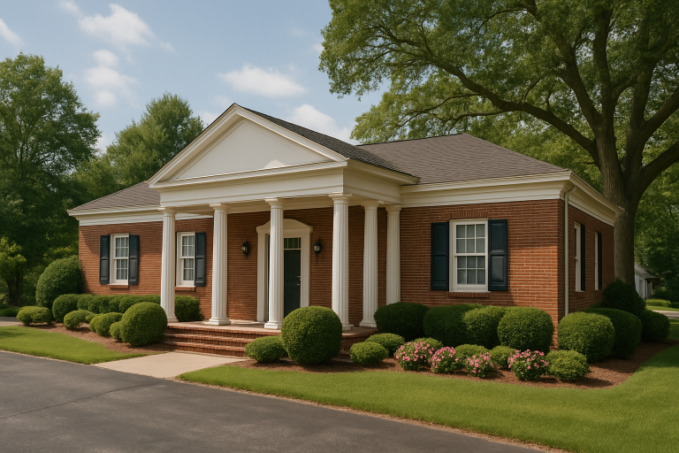 Paul Funeral Home Washington NC: Trusted Funeral & Memorial Services Red-brick funeral home with white columns in Washington, NC
