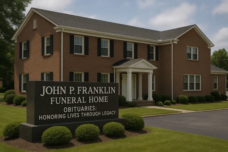 John P Franklin Funeral Home Obituaries: Honoring Lives Through Legacy John P. Franklin Funeral Home building surrounded by greenery in daylight.