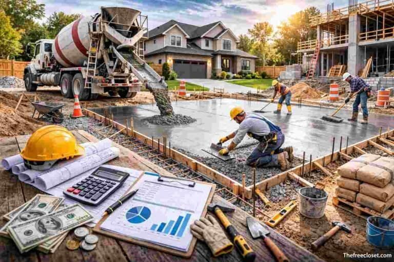 Concrete Slab Cost: Complete Pricing Guide for Residential and Commercial Projects Concrete slab installation cost estimation at construction site