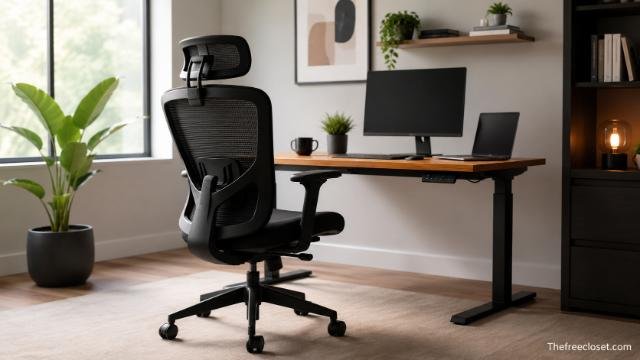 Ergonomic office chair in a modern home office workspace.