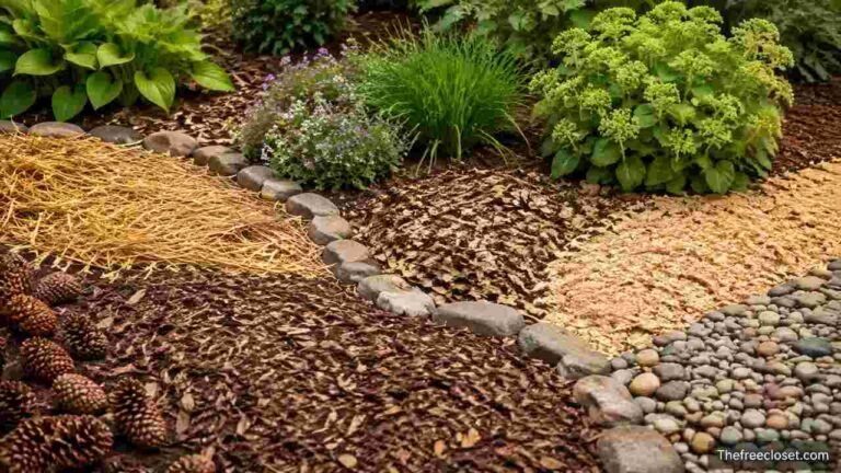 Sustainable mulch alternatives in a garden landscape
