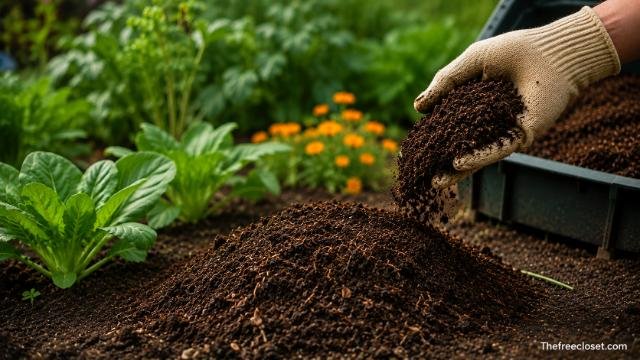 Applying compost to improve soil health naturally