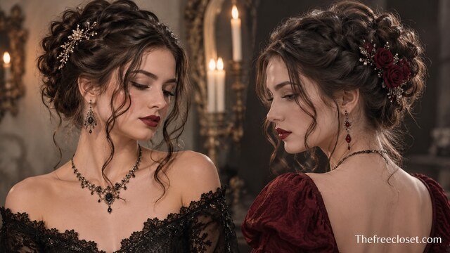 Gothic updos for formal and romantic outfits