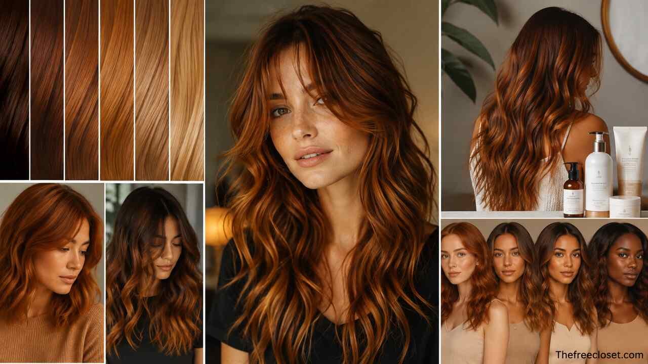 Amber hair color shades on different skin tones