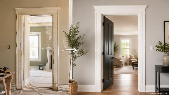 Modern interior door trim upgrade during home renovation