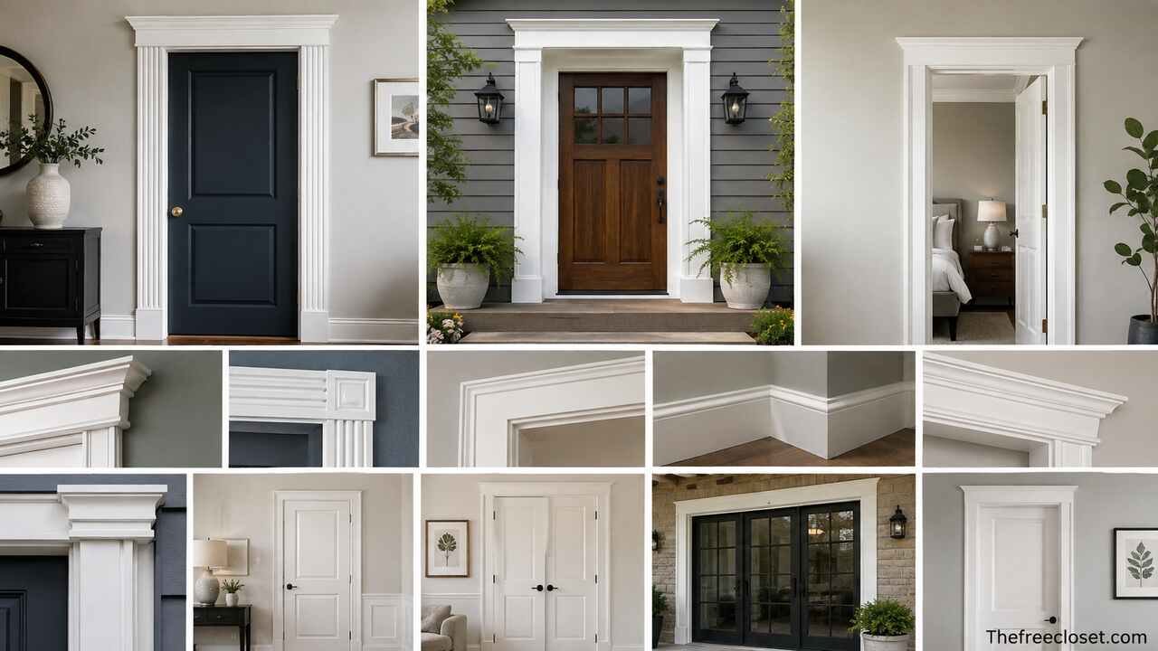 Stylish interior and exterior door trim ideas and molding designs.