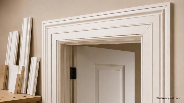 Built-up door casing made with combined moldings