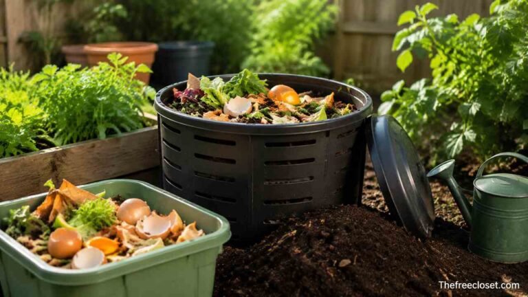 Home compost bin with kitchen and garden waste