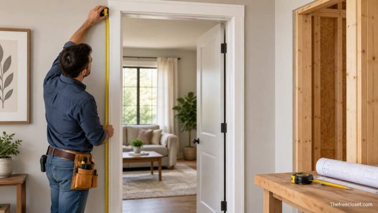 Measuring standard door frame height with a tape measure